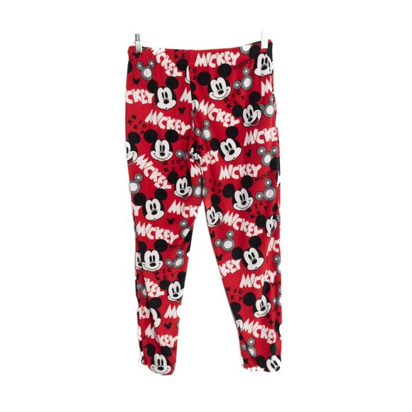 Disney Size S(4-6) Mickey Mouse Pajama Pants Red Fleece Lounge Sleepwear - Picture 5 of 8